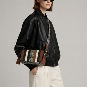 Sammy Brown & Black Striped Crossbody Bag, Animal print mix